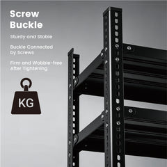 5 Tier Storage Shelf Heavy Duty Height Adjustable Storage Rack 100kg Load Capacity Each Layer for Kitchen Garage Warehouse Basement 100Lx40Wx175Hcm Black