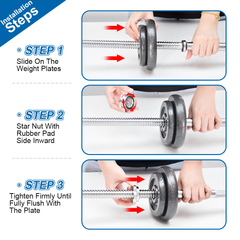 1.5m Straight Barbell Rod 25mm Standard Steel Weightlifting Bar Non-slip Knurled Handle with 2 Spin Locks for Bench Press Deadlift and Curls 80kg Capacity