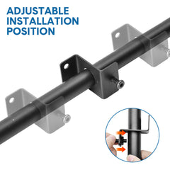 4 Pack String Light Poles 113cm Height Wall-Mounted Lighting Brackets Outdoor Metal Hanging Light Poles with Fixing Clips for Patio Deck Fence Garden