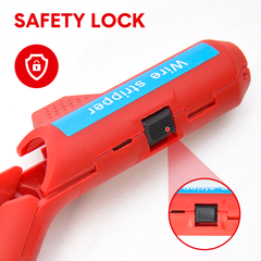 Wire Stripper Ergonomic Curved Handle Cable Stripping Splitting Cut Tool Wide Stripping Ranges Hand Tool with 6 Size Planer Holes for Electrical