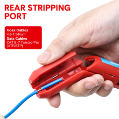 Wire Stripper Ergonomic Curved Handle Cable Stripping Splitting Cut Tool Wide Stripping Ranges Hand Tool with 6 Size Planer Holes for Electrical