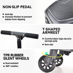 Universal Stroller Board Child Rider Stroller Attachment 360 Rotatable with Saddle Seat and Non-Slip Footboard Adjustable Buggy Board 25kg Load Capacity