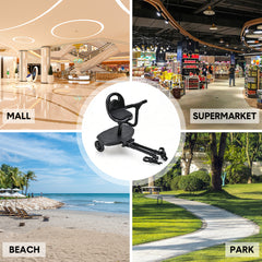 Universal Stroller Board Child Rider Stroller Attachment 360 Rotatable with Saddle Seat and Non-Slip Footboard Adjustable Buggy Board 25kg Load Capacity