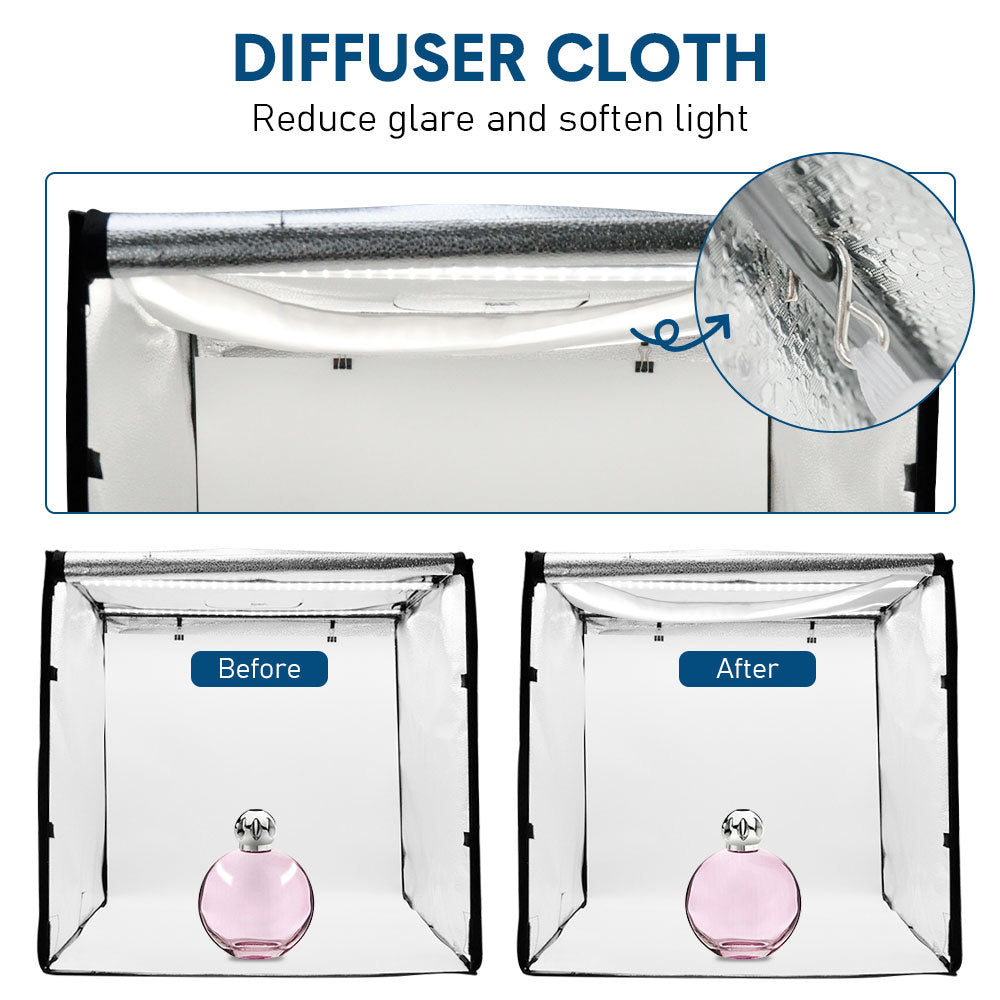 60cm Photography Light Box Portable Light Tent Photo Studio 60x60x60cm With 2 Light Panels 5 Color Removable Backdrops and Carry Bag AU Plug