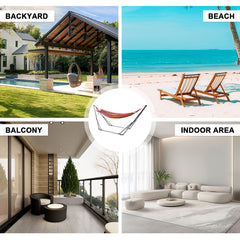 2 in 1 Swing Hammock Portable Heavy Duty Hammock Frame Stand Foldable Lying Hammock and Hammock Chair with Carrying Bag for Garden Camping Max Load 200kg