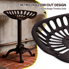 Adjustable Bar Stool Kitchen Swivel Counter Barstool Dinning Chair Hip Curve Design Tractor Seat Stool Cast Iron 56-74cm for Dinning Cafe Outdoor