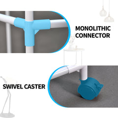 Hexagonal Rotating Clothing Rack 2-Tier 360 Swivel Metal Clothes Drying Rack with Wheels For Dorm Bedroom Apartment Freestanding Garment Organizer 80x178cm