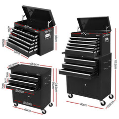 Giantz Tool Chest Trolley 12 Drawers Storage Cabinet Toolbox