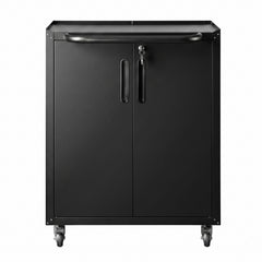 Giantz Rolling Tool Cabinet Heavy-Duty Storage Cabinet Adjustable Shelf Black