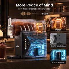 NORDA Slushie Machine 2.2L Frozen Drink Maker Ice Cream Maker Foldable Control Panel Black