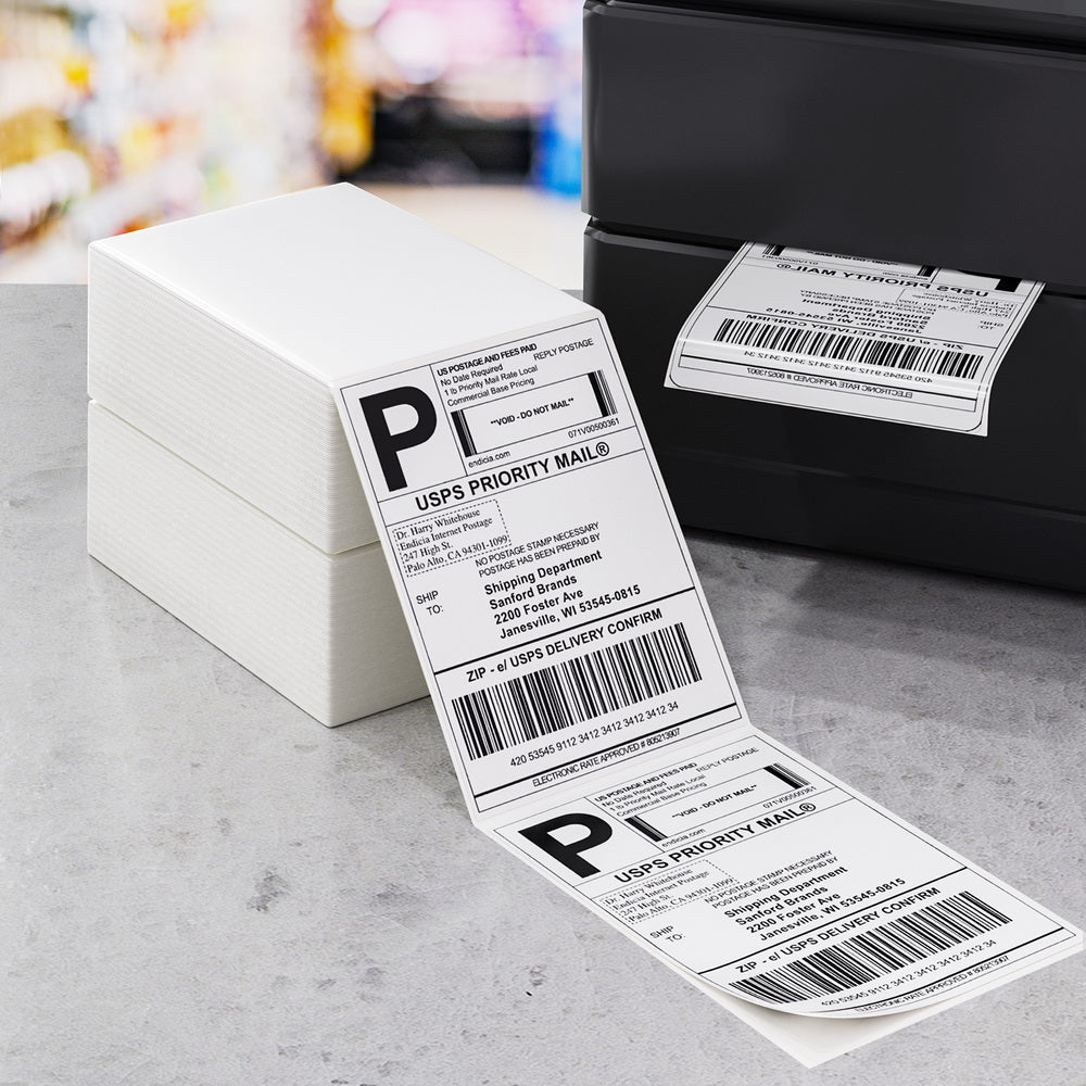 1000 Sheets Direct Thermal Labels Adhesive Printer Paper Barcode Shipp