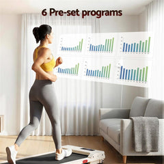 Everfit 3 in 1 Walking Pad Treadmill 12% Incline Under Desk Treadmills for Home Gym With 38cm Wide Belt Beige