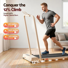 Everfit 3 in 1 Walking Pad Treadmill 12% Incline Under Desk Foldable Treadmills for Home Gym With 38cm Wide Belt APP Control