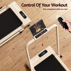 Everfit 3 in 1 Walking Pad Treadmill 12% Incline Under Desk Foldable Treadmills for Home Gym With 38cm Wide Belt APP Control