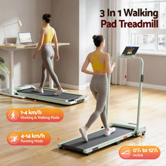Everfit 3 in 1 Walking Pad Treadmill 12% Incline Under Desk Foldable Treadmills for Home Gym With 38cm Wide Belt APP Control