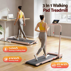 Everfit 3 in 1 Walking Pad Treadmill 12% Incline Under Desk Treadmills for Home Gym With 38cm Wide Belt APP Control