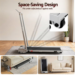 Everfit 3 in 1 Walking Pad Treadmill 12% Incline Under Desk Foldable for Home With 38cm Belt Silver