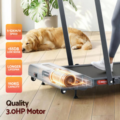 Everfit Treadmill Electric Walking Pad Incline Under Desk 380mm Grey