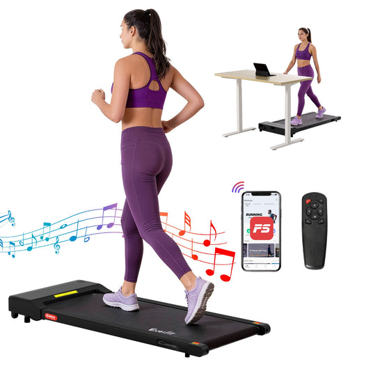Everfit 2 in 1 Treadmill Electric Walking Pad Under Desk Home Gym Fitness 400mm Black