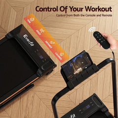 Everfit 3 in 1 Walking Pad Treadmill 12% Incline Foldable Under Desk Treadmills for Home Gym With 40cm Wide Belt Black