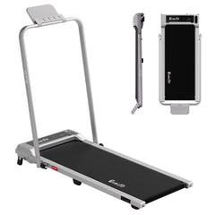 Everfit 3 in 1 Walking Pad Treadmill 12% Incline Foldable Under Desk Treadmills for Home Gym With 40cm Wide Belt Silver