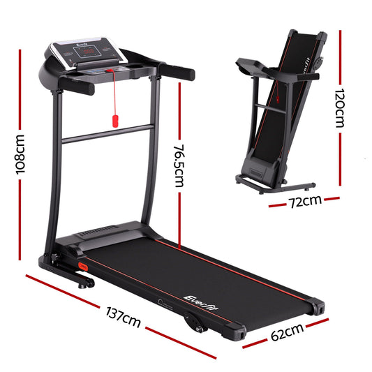 Everfit Treadmill Electric Home Gym Fitness Exercise Machine Incline 400mm