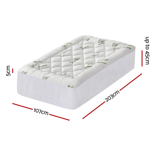 Giselle Mattress Topper 5cm Pillowtop toppers Bamboo King Single