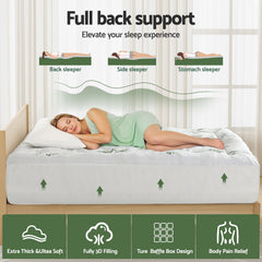 Giselle Bedding 5cm Pillowtop Mattress Topper 1000GSM Thick Soft Bamboo Cooling Pad for Back Pain Relief & Guest Bed, Washable Overfilled Cover with 45cm Deep Pocket King Single