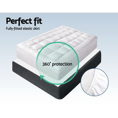 Giselle Bedding 5cm Bamboo Pillowtop Mattress Topper 1000GSM Mattress Pad for Back Pain Relief Washable Breathable Protector with 45cm Deep Pocket King Single