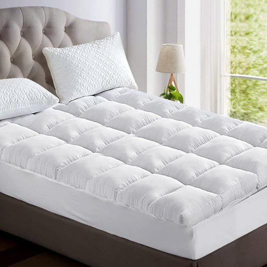 Giselle Bedding 5cm Bamboo Pillowtop Mattress Topper 1000GSM Mattress Pad for Back Pain Relief Washable Breathable Protector with 45cm Deep Pocket Single
