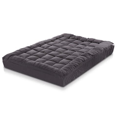 Giselle Bedding Bamboo Charcoal Filling Pillowtop Topper 1000GSM 5cm Thick Pillowtop Pad for Back Pain Relief Washable with 45cm Deep Pocket Double