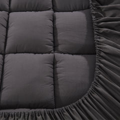 Giselle Bedding Bamboo Charcoal Filling Pillowtop Topper 1000GSM 5cm Thick Pillowtop Pad for Back Pain Relief Washable with 45cm Deep Pocket Single