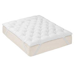 Giselle Queen Pillow Top Mattress Topper 1300GSM White Duck Feather For Old Bed Upgrade 5cm Thick