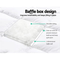 Giselle Bedding Pillowtop Mattress Topper 5cm Thick Pad for Back Pain Relief Washable Underlay Protector 1000GSM Microfibre Filling 45cm Deep Pocket King
