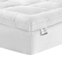 Giselle Bedding Pillowtop Mattress Topper 5cm Thick Pad for Back Pain Relief Washable Underlay Protector 1000GSM Microfibre Filling 45cm Deep Pocket King