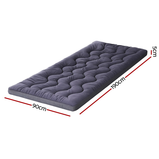 Giselle 5cm Mattress Topper Pillowtop toppers Bamboo Charcoal Single
