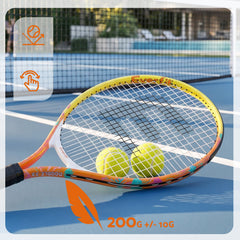 Everfit 23 Inch Tennis Racket Set of 2 Pack Lightweight Cushioned Grip Orange