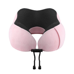 Wanderlite Travel Pillow for Airplanes Memory Foam Neck Pillows for Traveling, Soft & Washable Cover with Storage Bag, Portable Plane Accessories for Airplanes Offices Cars, Pink