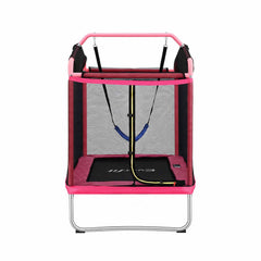 Everfit 3-in-1 Kids Rectangle 6FT Trampoline Rebounder with Swing Belt Pink