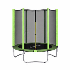 Everfit 6FT Kids Trampoline Round Rebounder with Enclosure Net Green