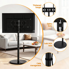 Artiss 32-55 Inch Mobile TV Stand with Wheels Height & Tilt Adjustable Floor Mount