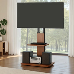 Artiss TV Stand 32-70" Wooden Tray Swivel Height Adjustable