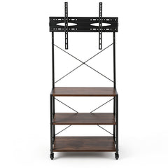 Artiss Mobile TV Stand 32-65 Inch TVs Mount 50kg with 3 MDF Shelves Lockable Wheels Adjustable Feet