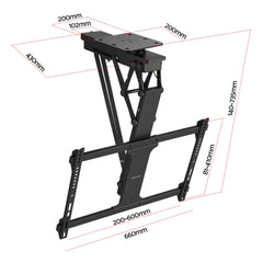 Artiss Motorised Ceiling TV Mount 32-75 Inch Flip Down Smart Remote VESA 600x400