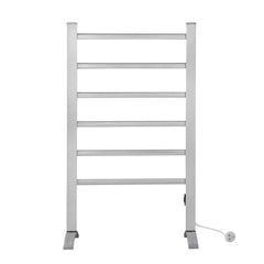 Devanti Electric Heated Towel Rail Rack 6 Bars Freestanding Clothes Dry Warmer