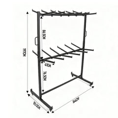 2-Tier Rolling Table Chair Rack Cart for 84 Chairs or 42 chairs and 12 Table Storage Adjustable Mobile Stackable Folding Chair Dolly with 360 Swivel Wheels