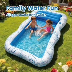 Inflatable Pool Lounger Large Tanning Lounger Sunbathing Floating Bed for Adults with Pillow and Cup Holders Swimming Pool Beach Water Floaty 220x165cm