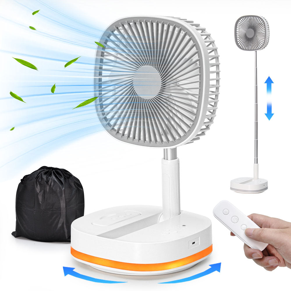 Telescopic Fan 20000mAh Up to 88h Portable Oscillating Height Adjustable Rechargeable Collapsible Floor Fan 120 Rotation and 180 Tilt With 4 Speed