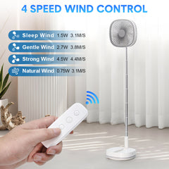 Telescopic Fan 20000mAh Up to 88h Portable Oscillating Height Adjustable Rechargeable Collapsible Floor Fan 120 Rotation and 180 Tilt With 4 Speed
