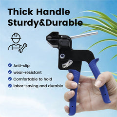 Stainless Steel Cable Tie Gun Kit Outdoor Heavy Duty Fastening and Cutting Tool with 150Pcs 198LB Self-Locking Strap Ties for Garden Ties Chain Fence
